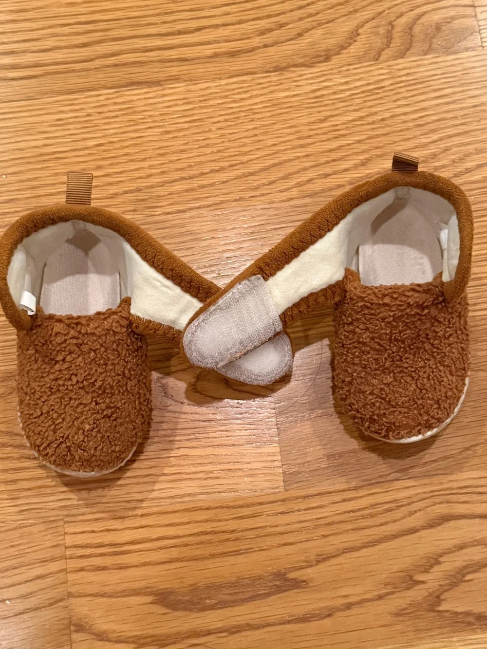 Sz 4-5.5 baby Brown Faux-Shearling Slip-On Shoe Booties - Brown